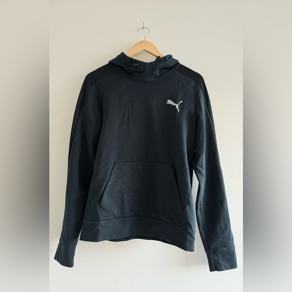 Puma black pullover hoodie (S)